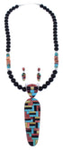 Southwestern Multicolor Pendant Necklace And Earrings Set PX35250